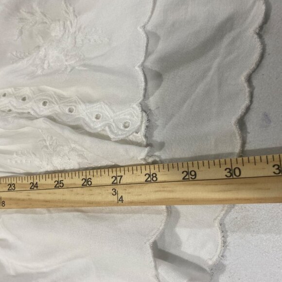 Soft Surroundings Babydoll Blouse Womens Size L‎ White Embroidered Flowy Coastal - Picture 8 of 11